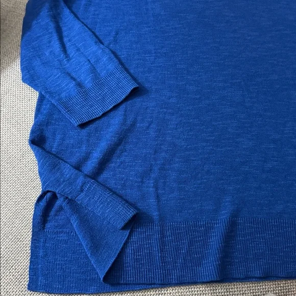 LOVELY GAP BLUE THIN KNIT SWEATER 3/4 SLEEVE - Picture 6 of 11